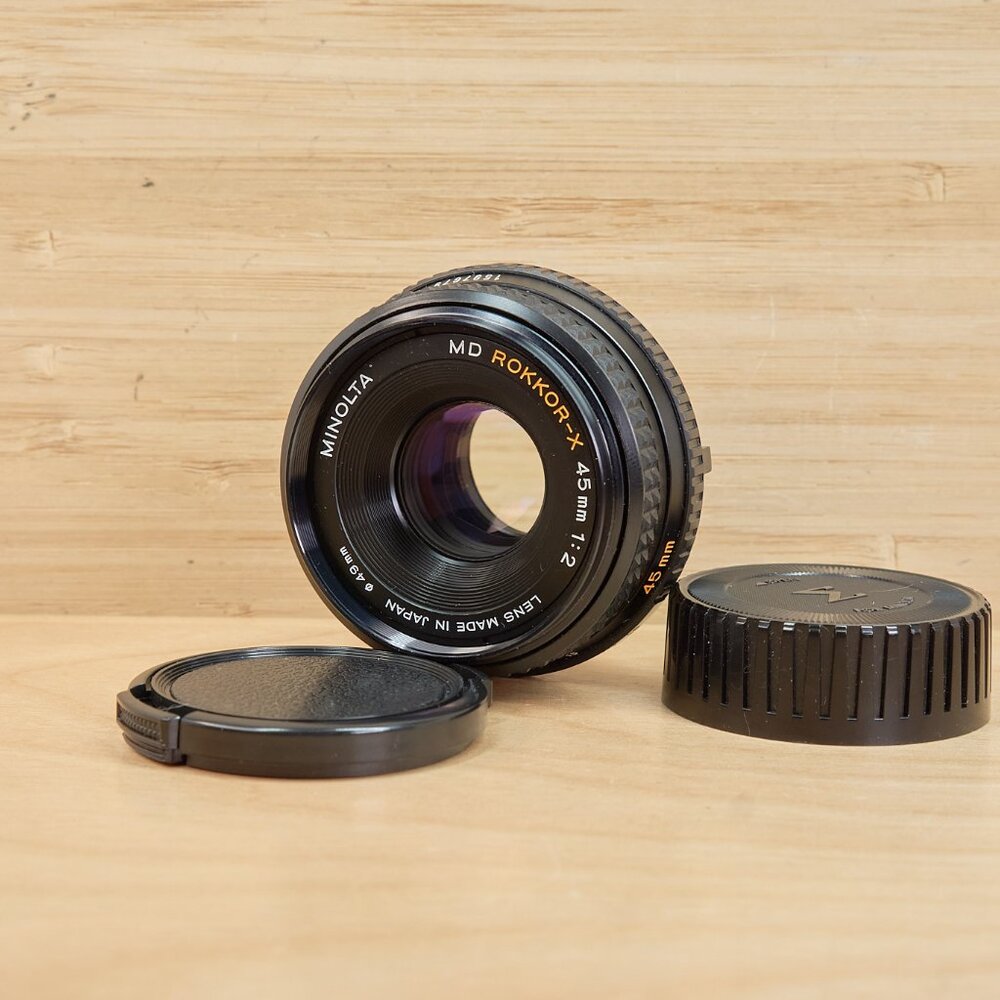 Minolta MD Rokkor-X 45mm f/2 Manual Focus Pancake Lens